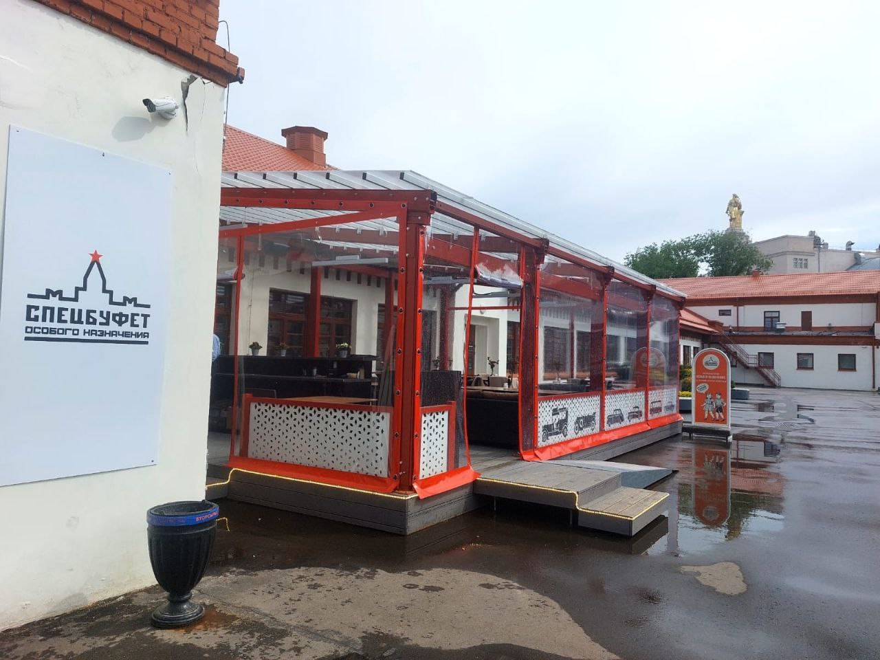 ПВХ шторы для летней террасы кафе в Лисках